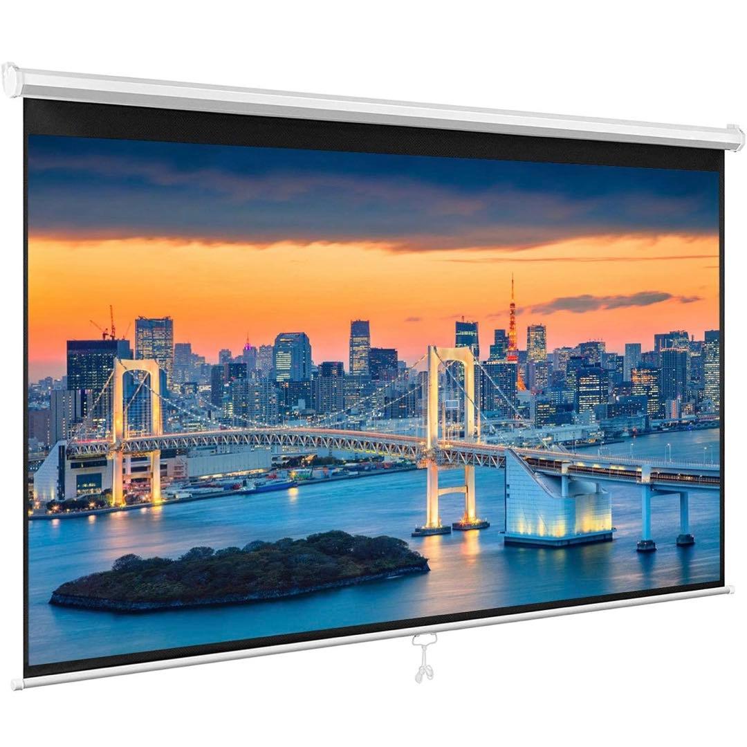 手動吊り下げ】 プロジェクター スクリーン 100インチ 4：3 4K