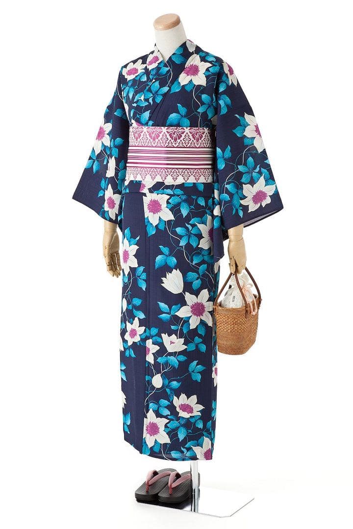 【9/1まで限定価格！】撫松庵　レディスゆかた/鉄線花　東レ　セオ・アルファ