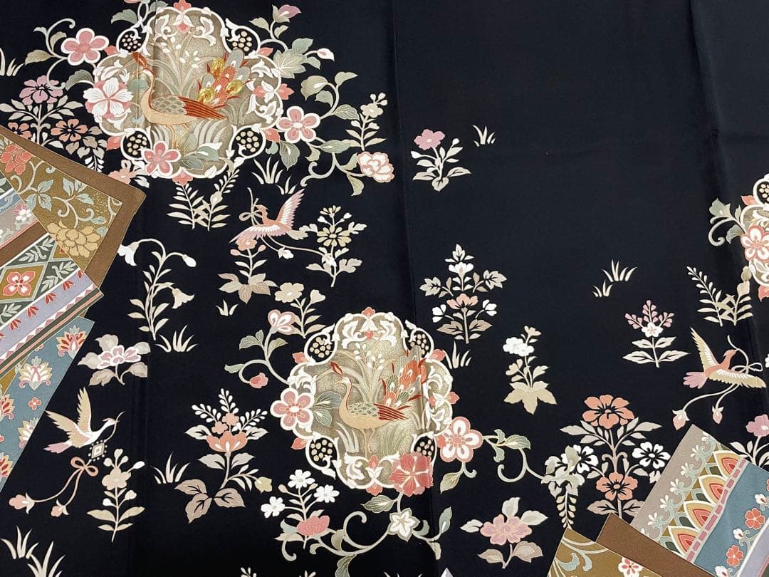 黒留袖 着物リメイク用 素材 ハンドメイド まとめ売り！