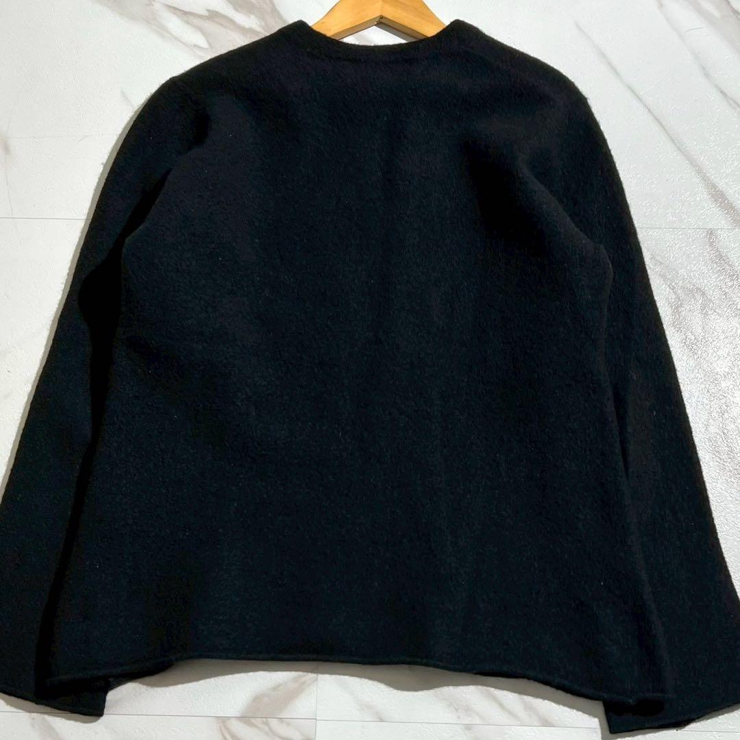 【美品✨希少】コムデギャルソン 縮絨ウール プルオーバーニット 黒 W24513
