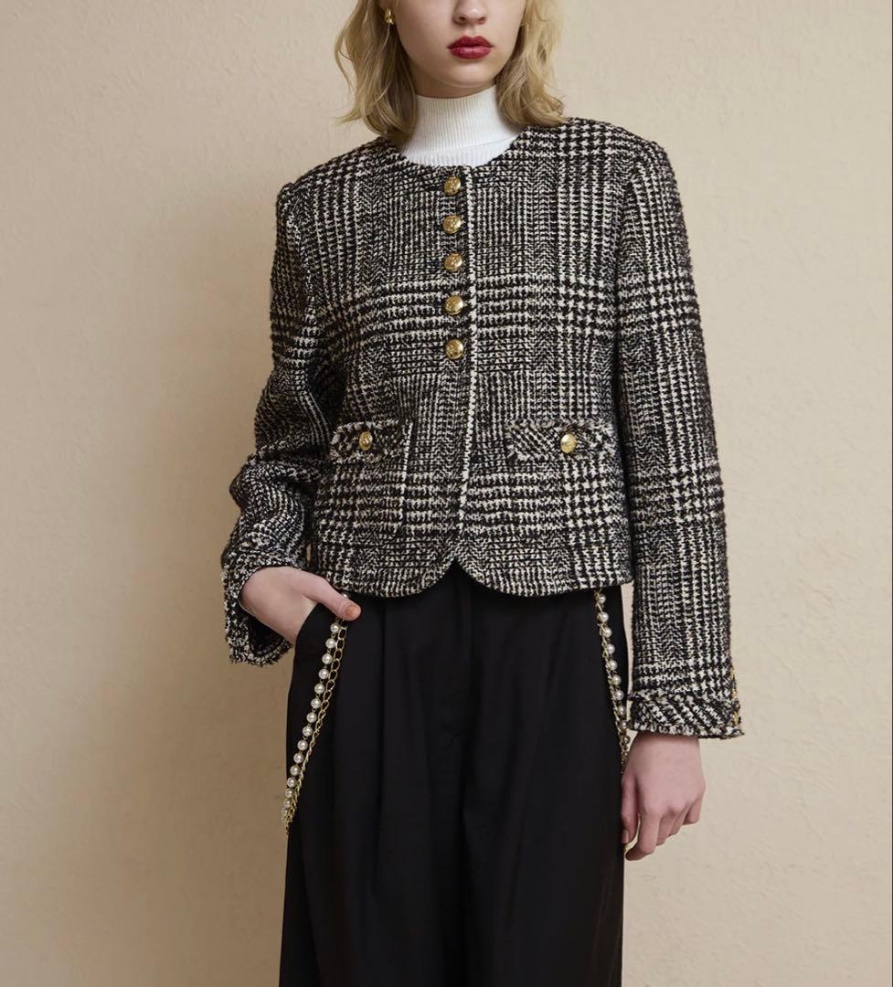 eimy istoire ツイードノーカラージャケット