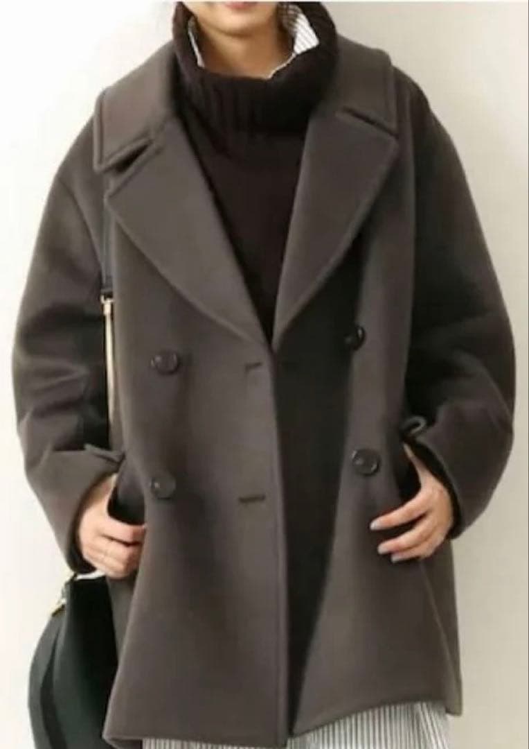 38 Spick&Span ハミルトンラムズウールテーラードカラーショートコート