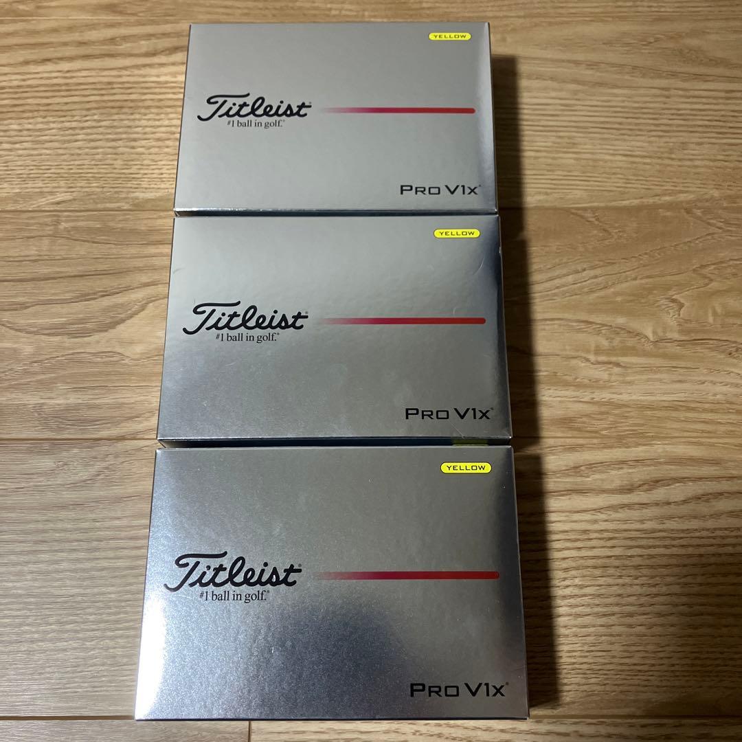Titleist Pro V1x ゴルフボール イエロー 3ダースセット