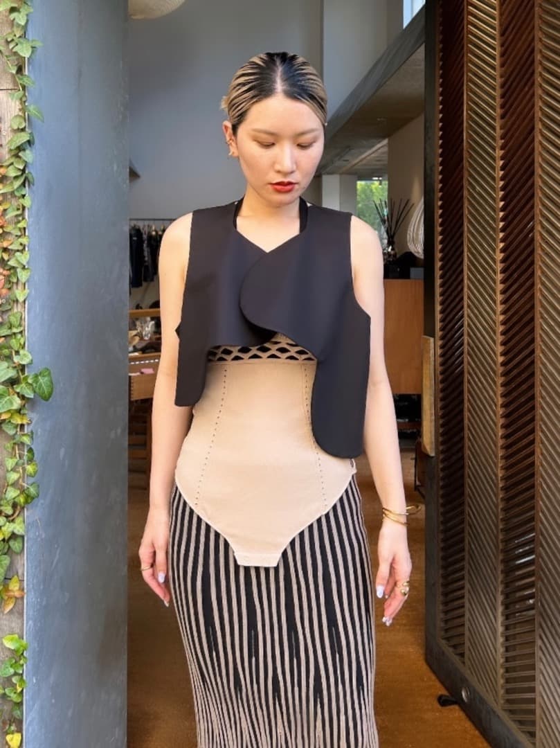 enfold エンフォルド wave cropped vest ナゴンスタンス