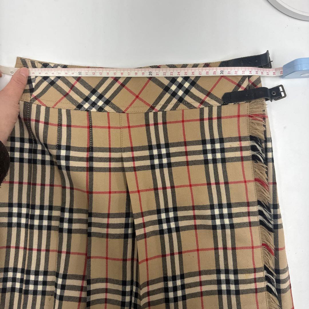 BURBERRY ノバチェック ウール プリーツミニスカート 36 ベージュ