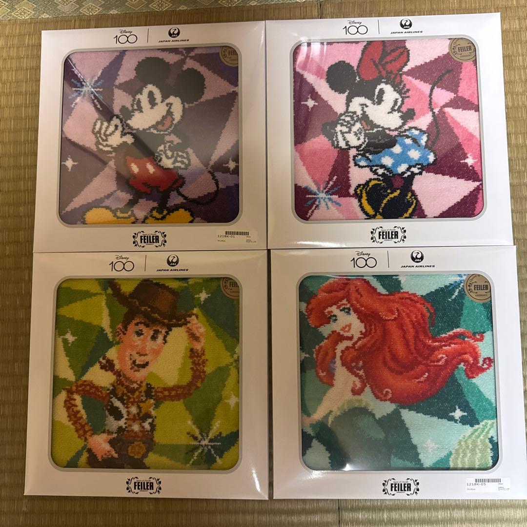 フェイラー　ディズニー 100周年 JALコラボ　ハンカチ 4点セット