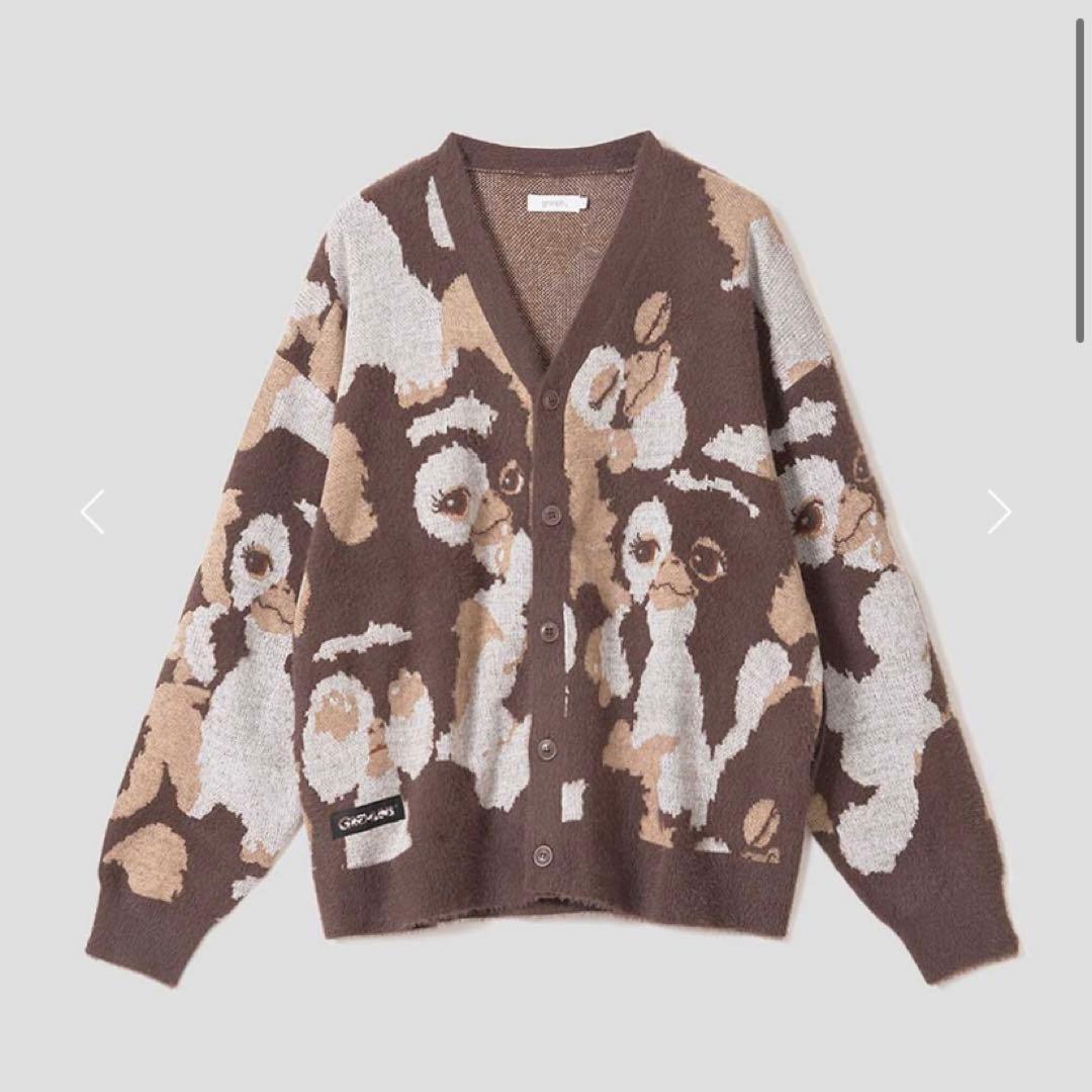 グラニフ　グレムリン　ギズモ ハニカミ パターン　ジャカード　カーディガン　S