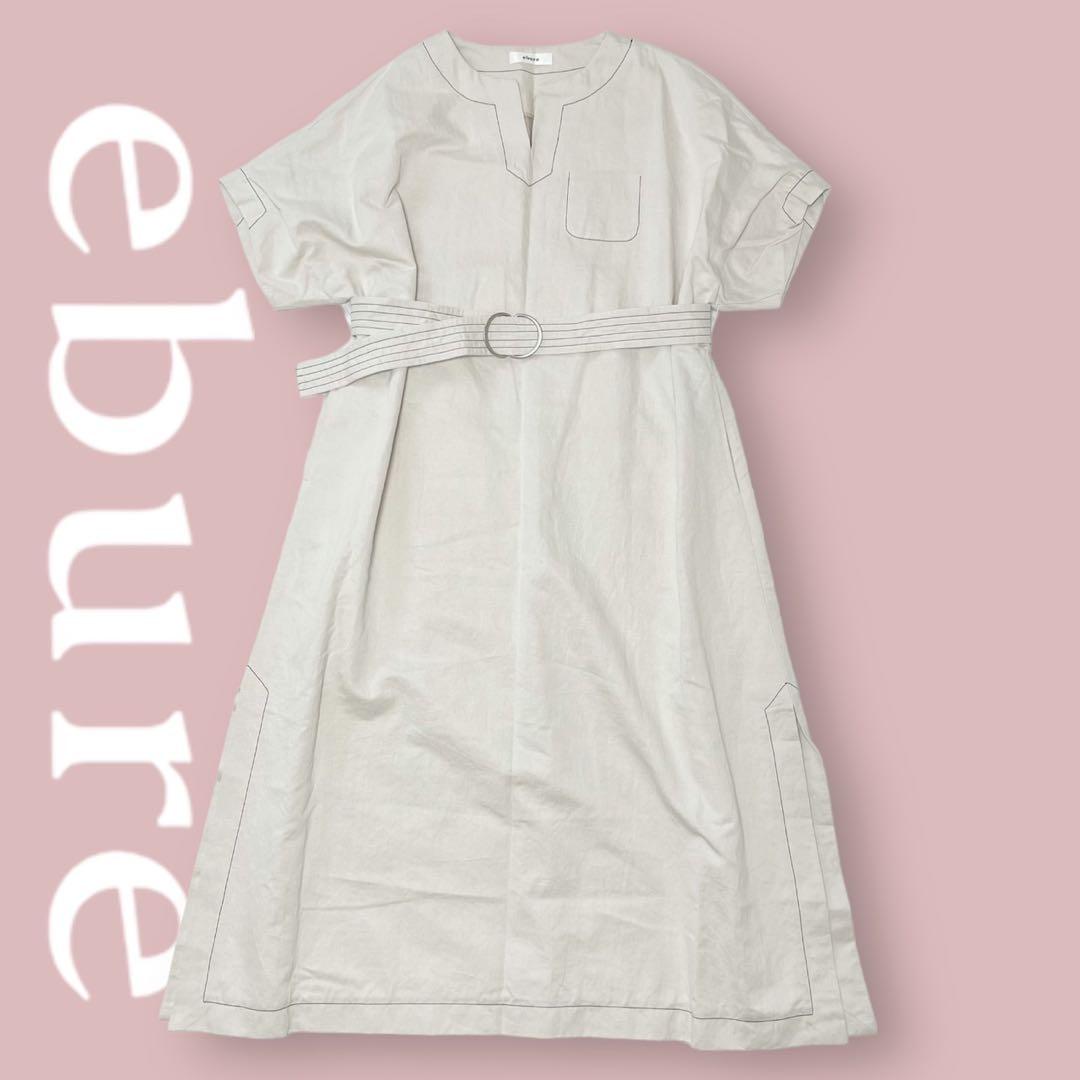 ebure エブール ワンピース リネン ベルト