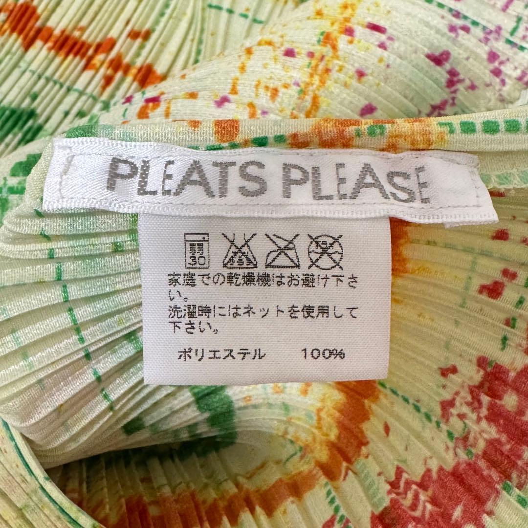 極美品✨PLEATS PLEASE プリーツ　シャツ　マルチカラー　長袖