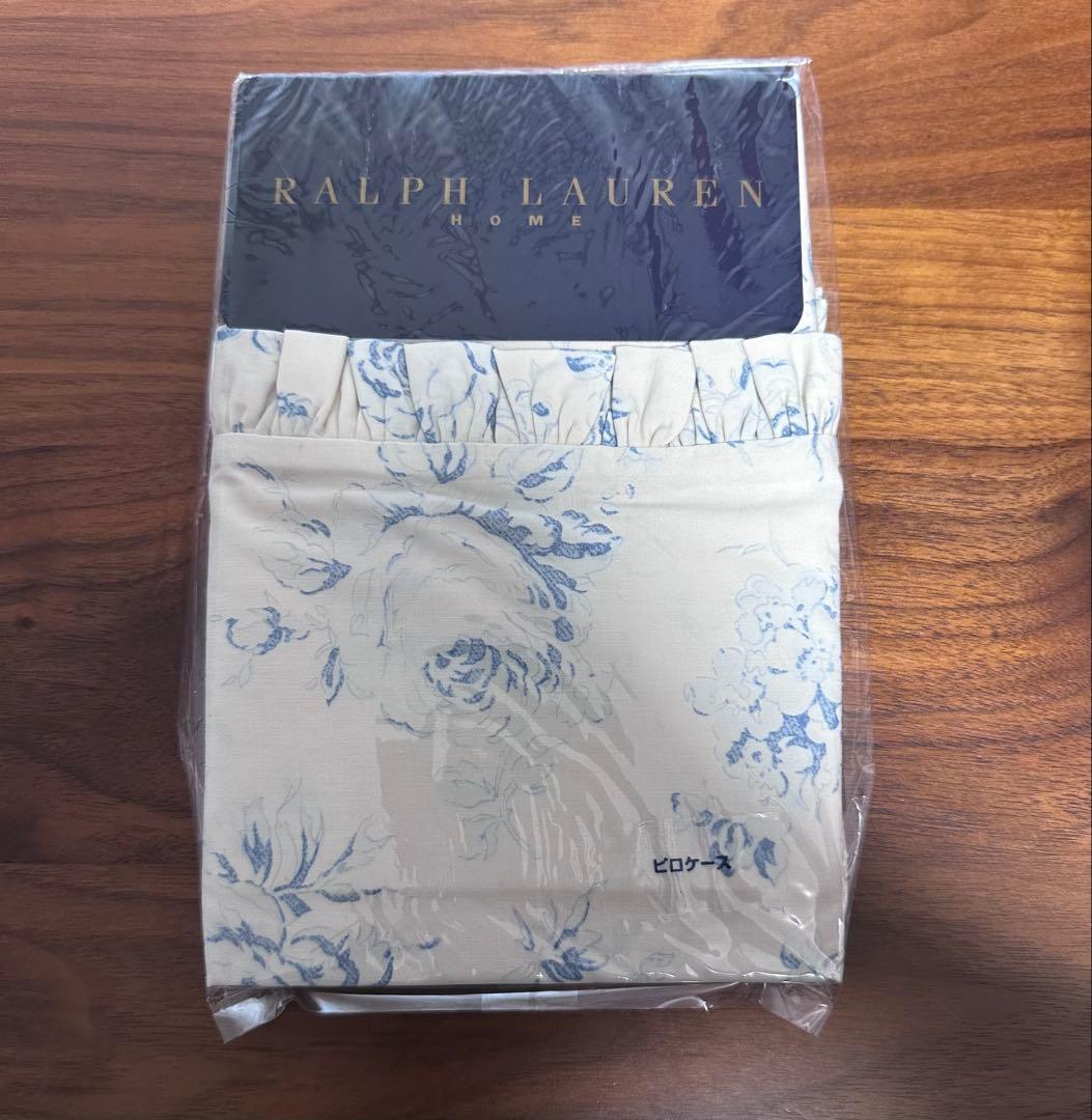 未使用ラルフローレン　シングルコンフォーターカバー&ピロケース2枚　キナリ地花柄