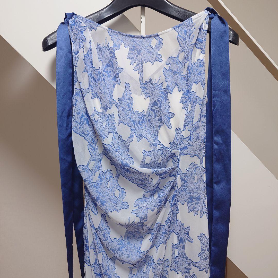 0 S fray i.d フレイアイディー リボン ドレス ワンピース ブルー