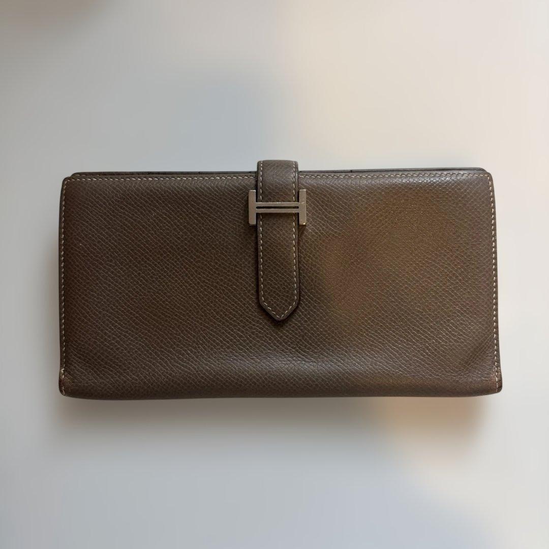HERMES べアンスフレ 長財布 ブラウン