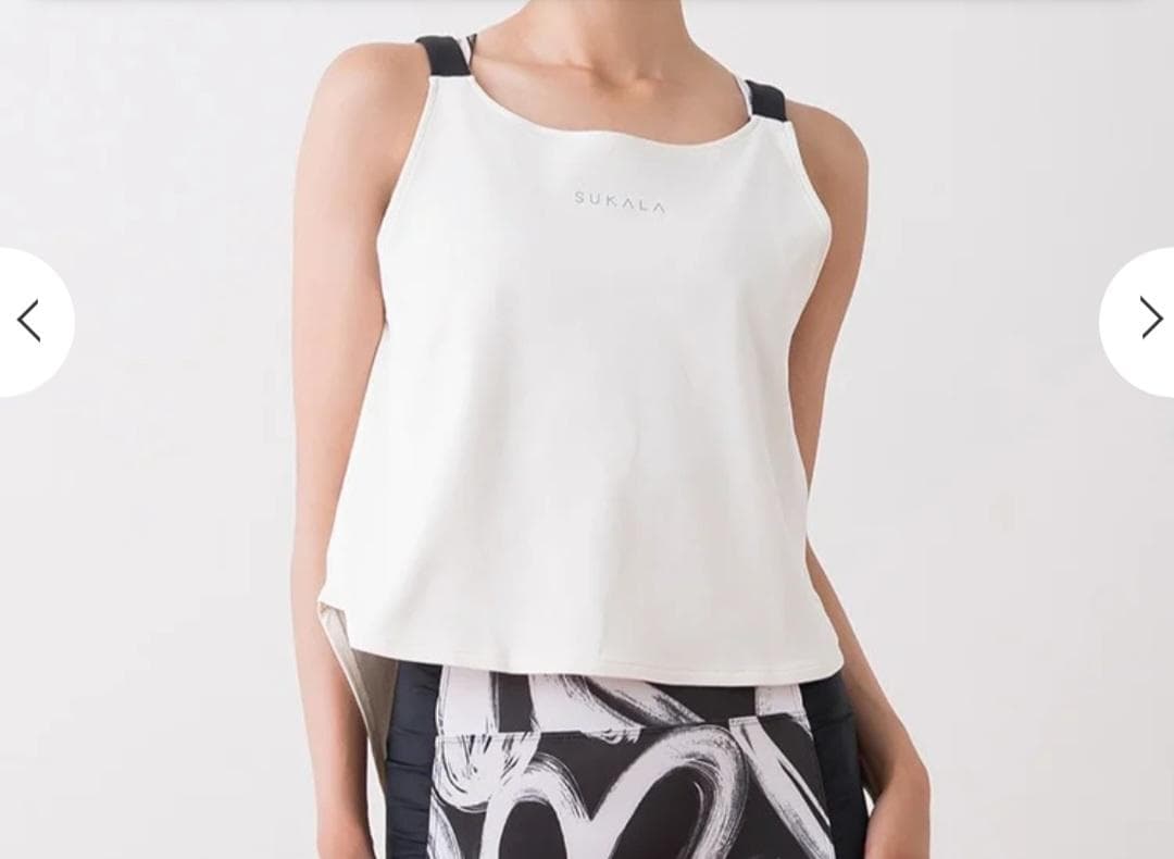 (新品) SURALA ホワイトタンクトップ&クロップドトップ Lサイズ