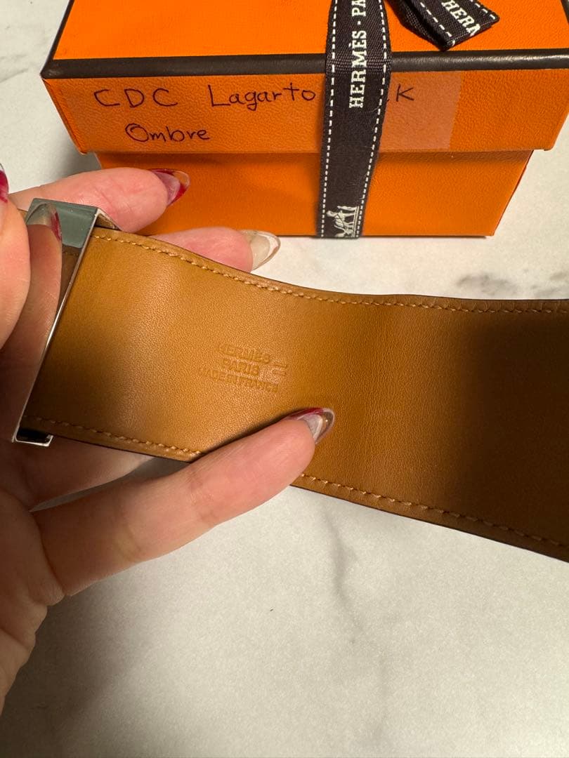 HERMES コリエドシアンブレスレット オンブレリザード