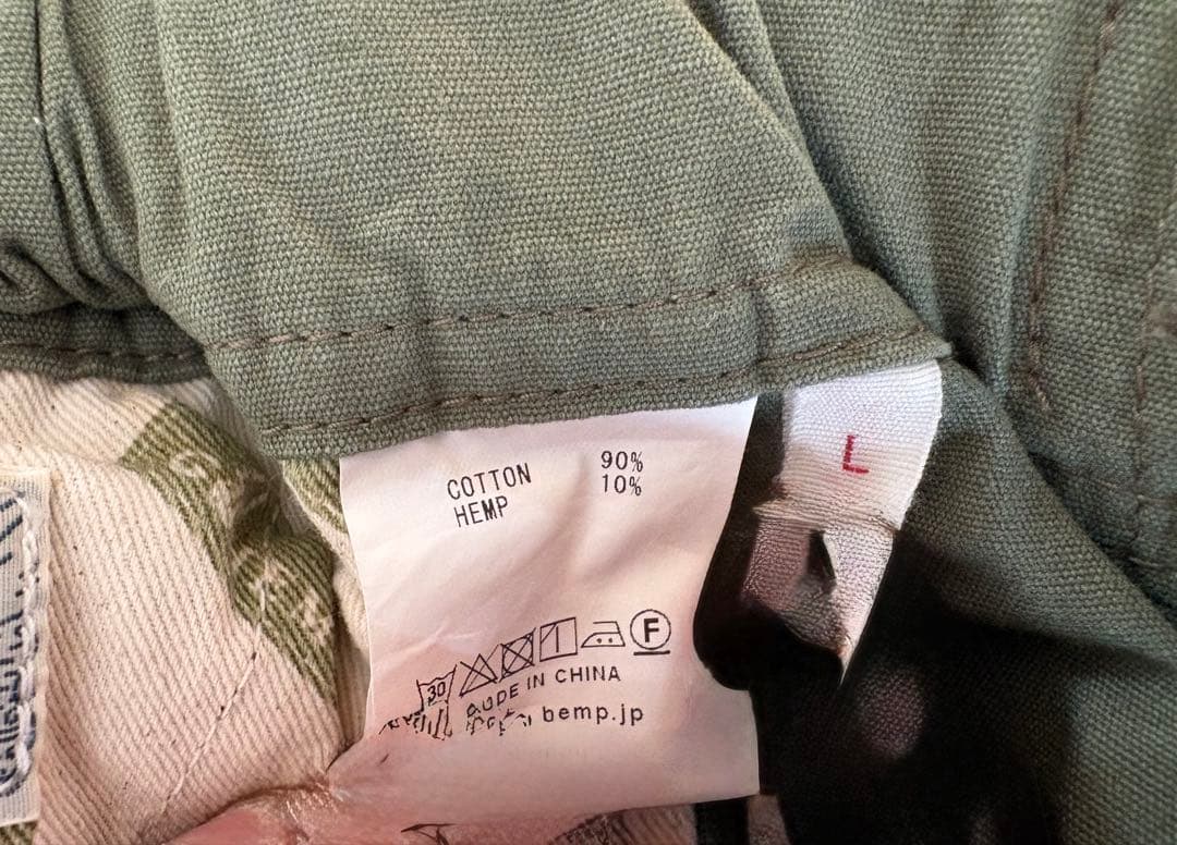 GOHEMP カーゴパンツ オリーブグリーン Ｌ