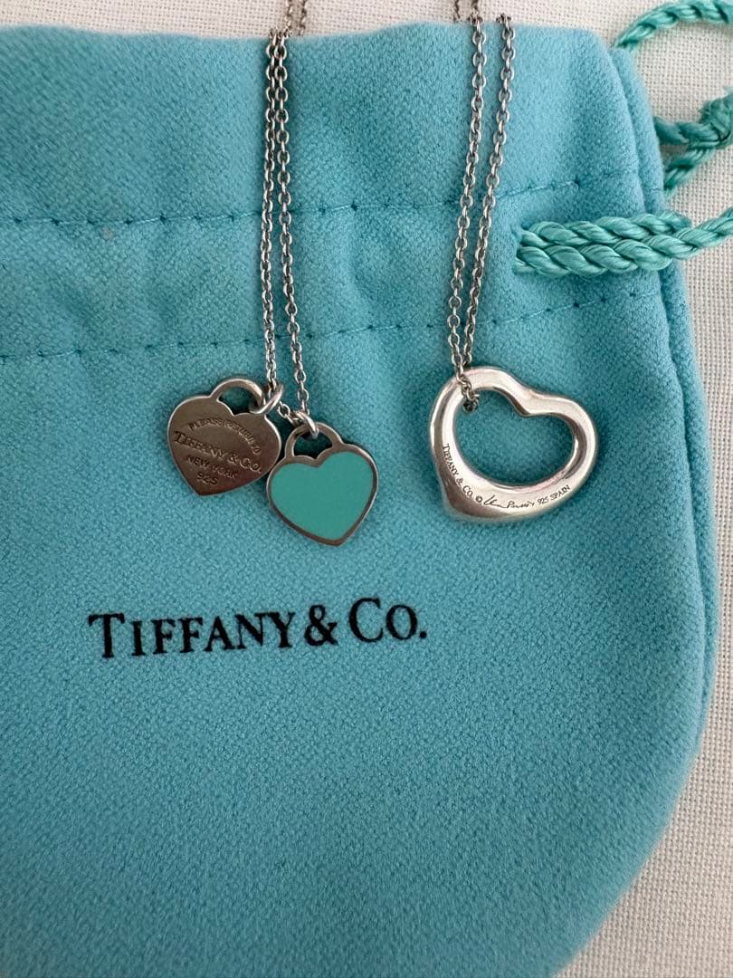 リターン トゥ ティファニー ミニ ハート ダブル タグ ネックレス2個 袋付き