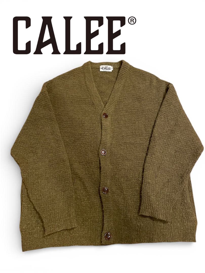 CALEE オリーブ Vネックカーディガン
