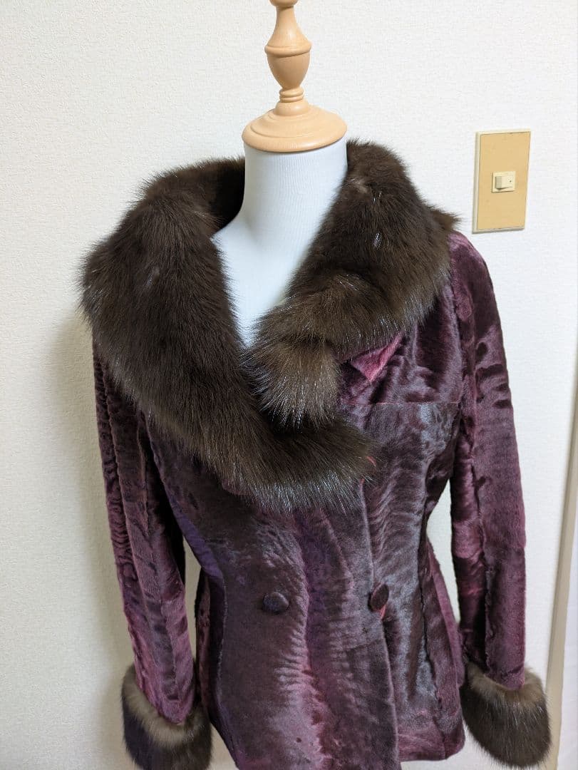 VIOLIT様から専用特割中！パープル ファー付き テーラードジャケット