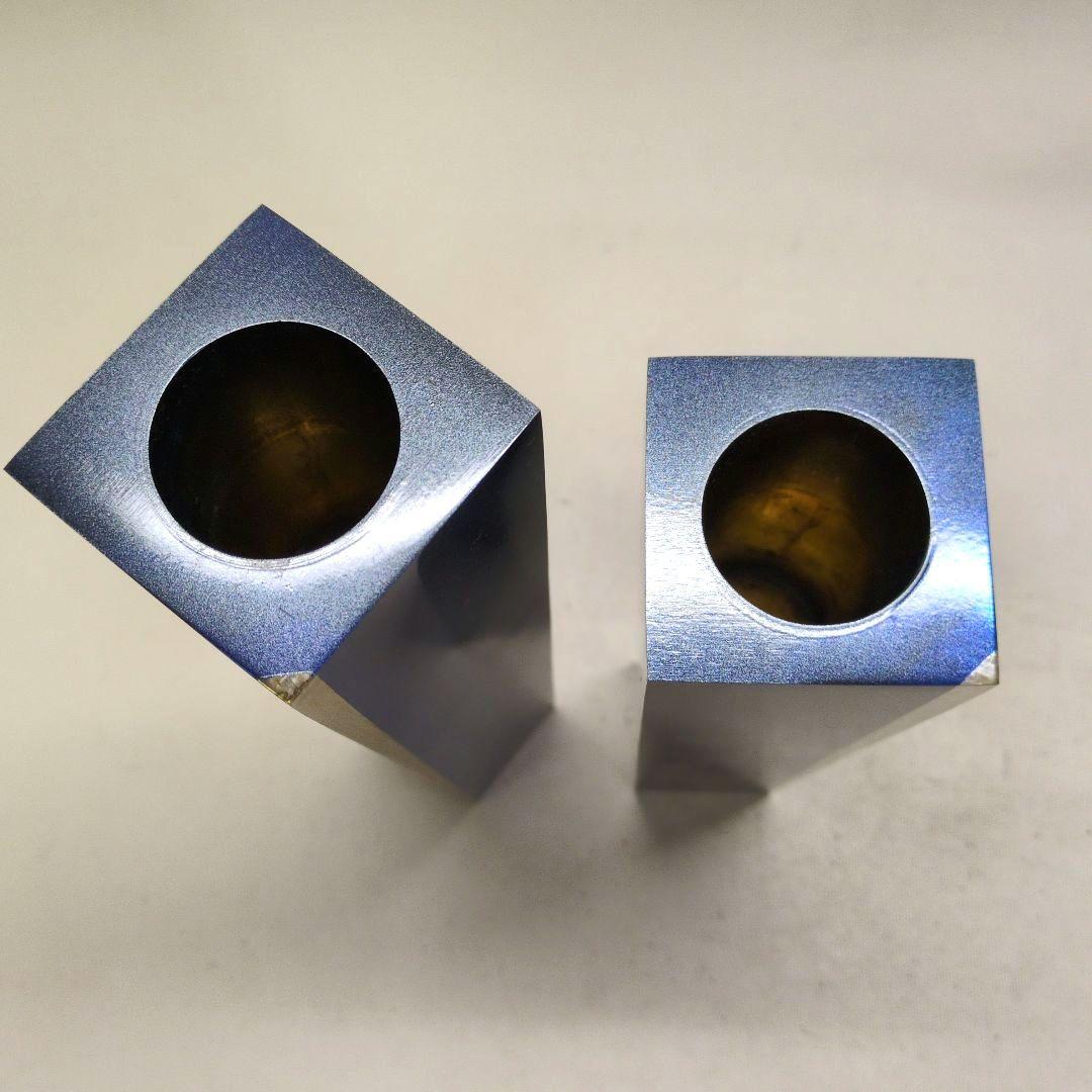 銅製花器　2個組　剣山付き　池坊好み　池坊花器