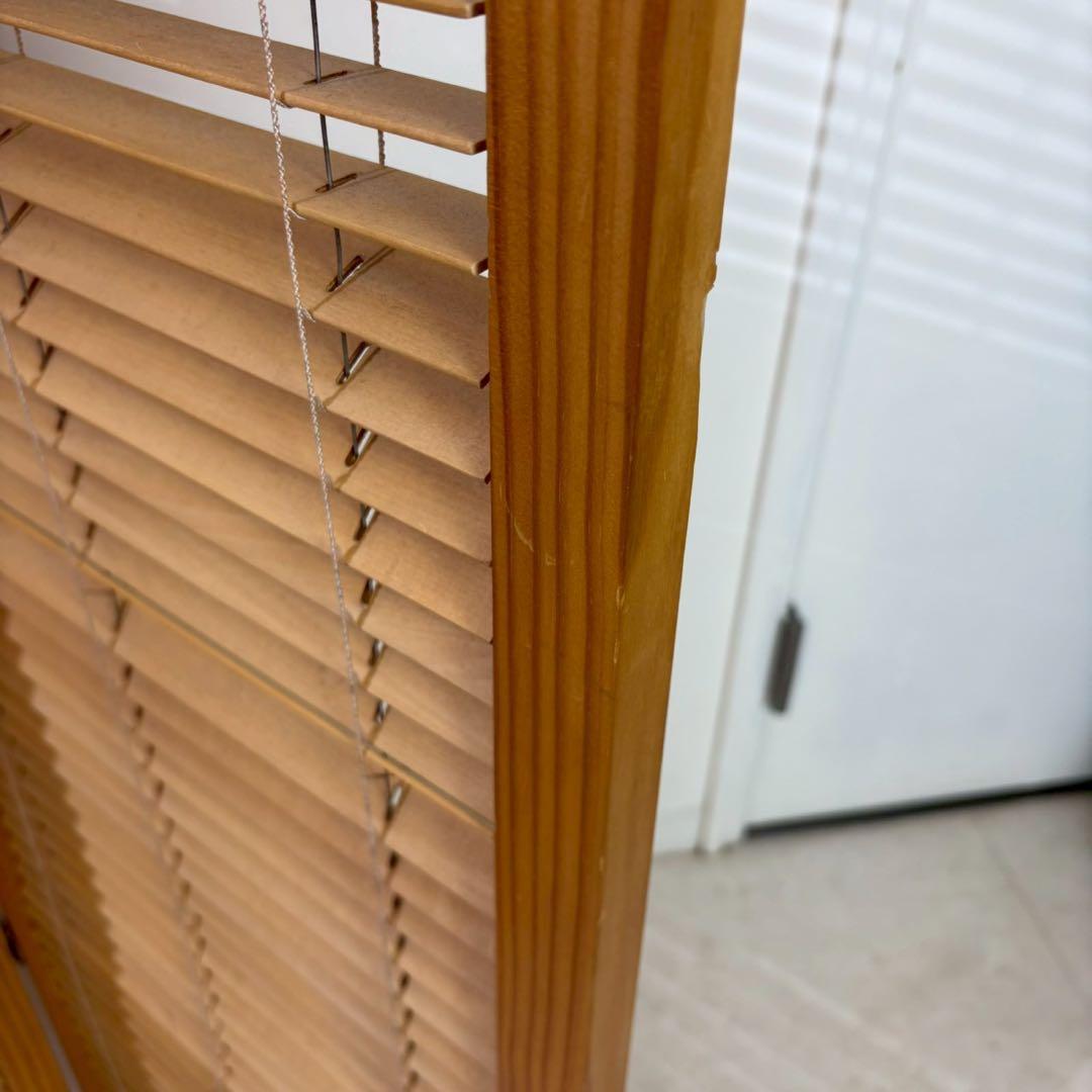 北欧レトロ　4面　パーテーション　ブラインド型　木製