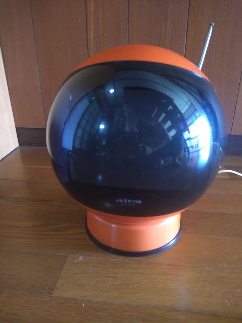 ビクター球形 白黒テレビ レトロ フリフリQ 9T-11 オレンジ【値下げ】