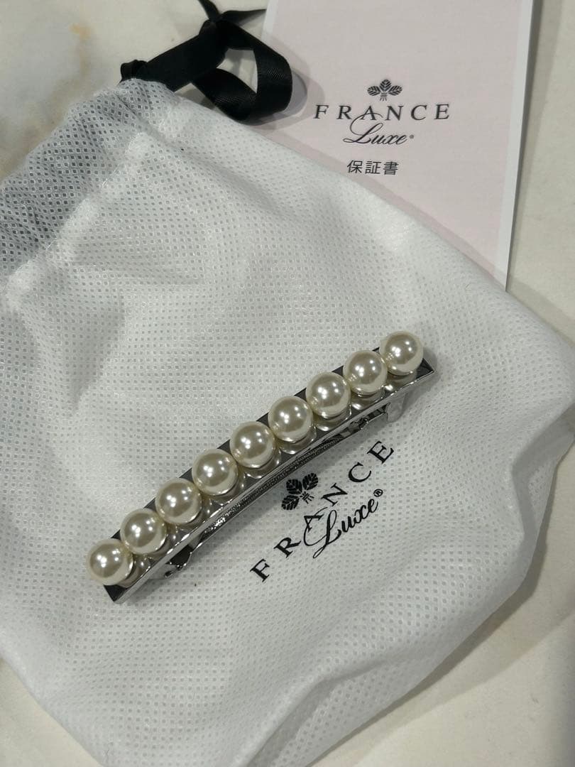 【美品】FRANCE Luxe パール バンスクリップ