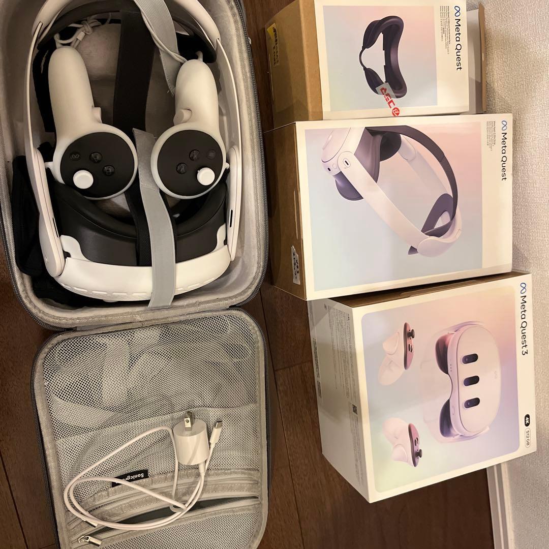 Quest3512G純正エリートストラップ＋純正シリコン接顔部+ケース付