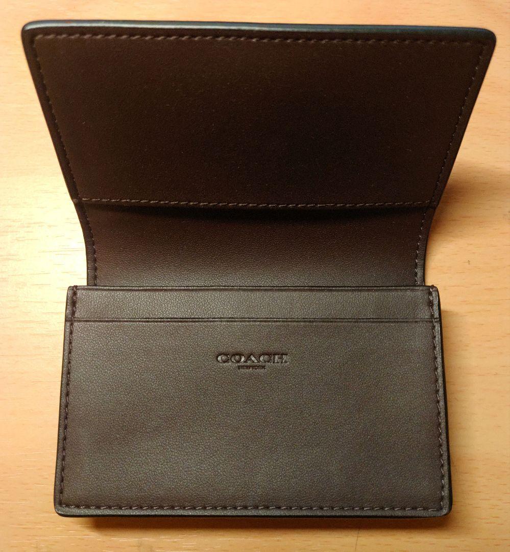 新品未使用 COACH シグネチャー ブラウン×ブラック レザー 名刺入れ