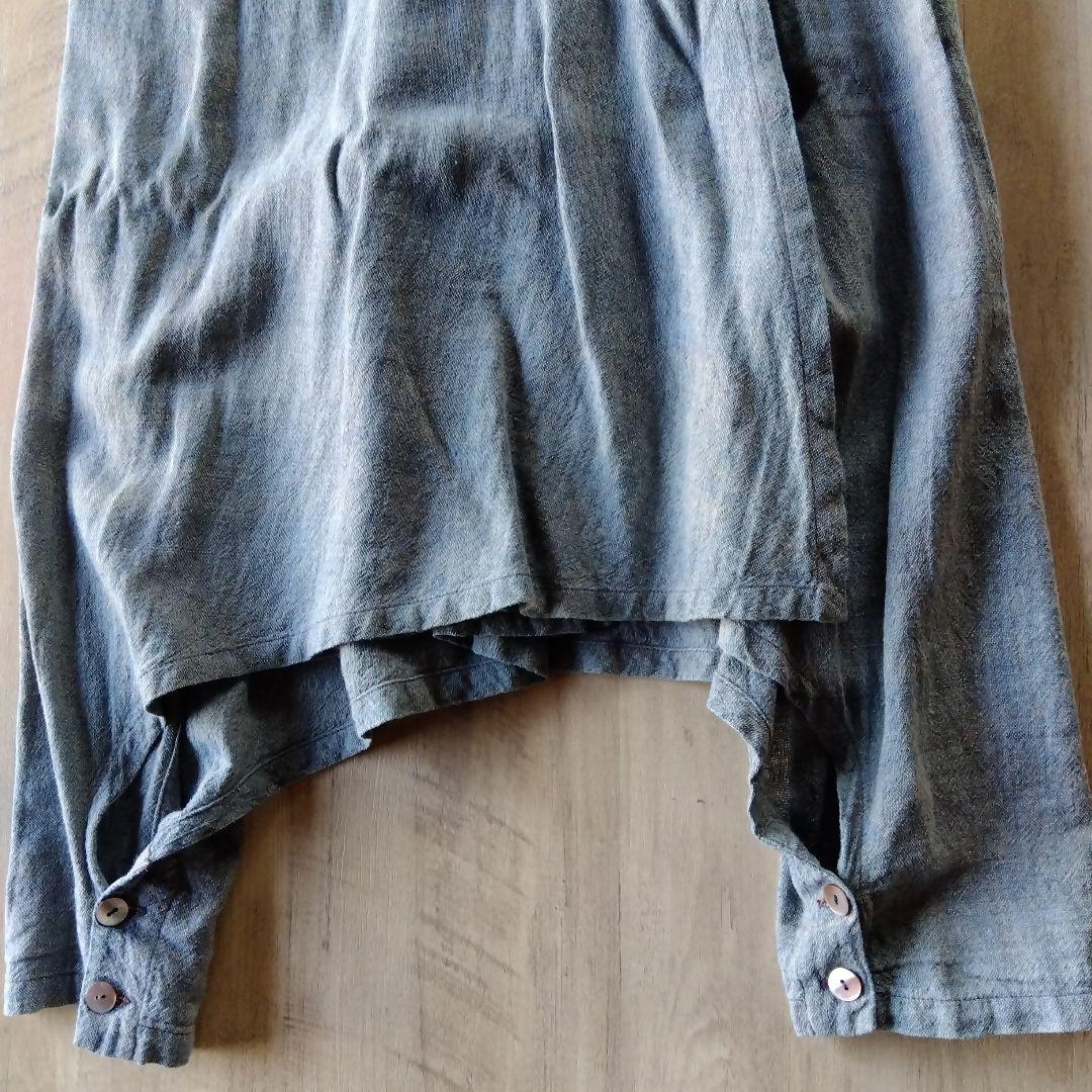 うさとの服　モモンガパンツ　巻きスカート付き　藍染　綿麻　ヘンプ　usaato