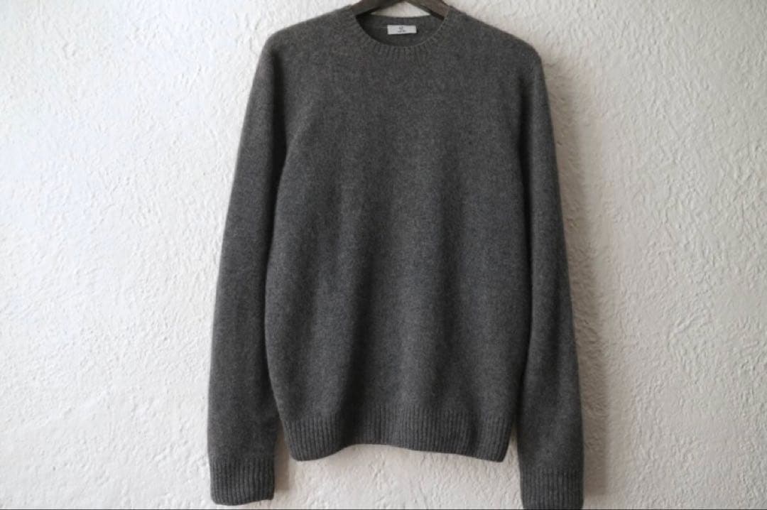 Q Retailor カシミヤクルーネックニットセーター グレー イタリア製