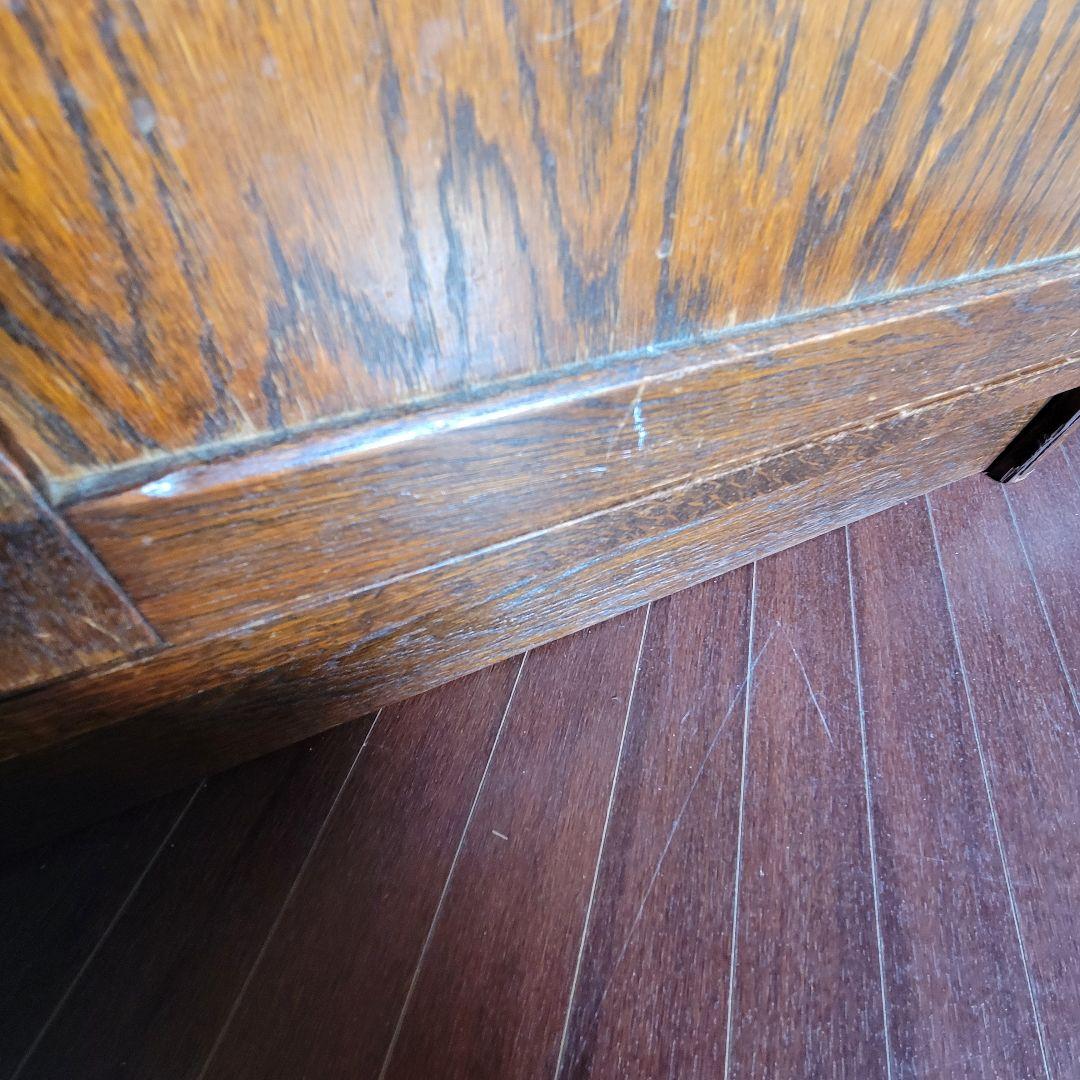 三越家具 Brugge ブルージュ 食器棚 キャビネット 楢材ステンドグラス英国