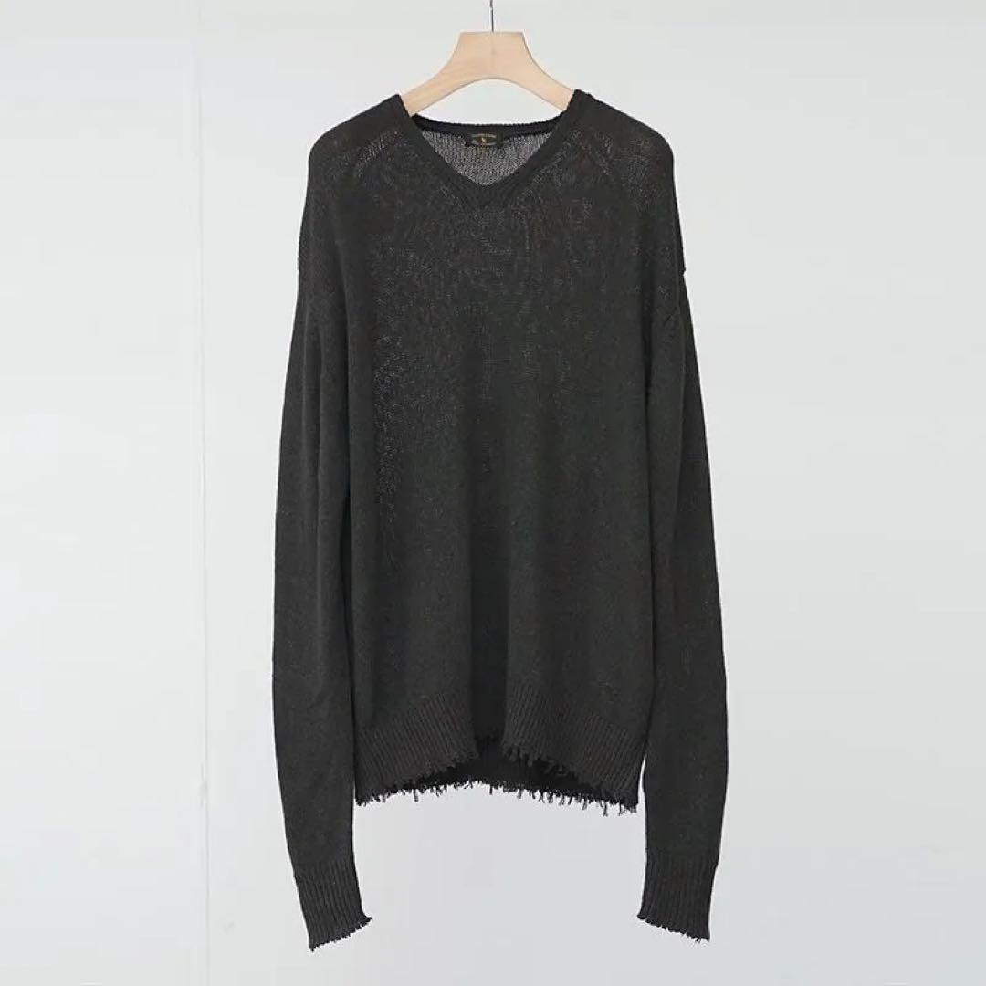 トップス MAATEE CA/G/S LOOSE V SWEATER DEEPKHAKI