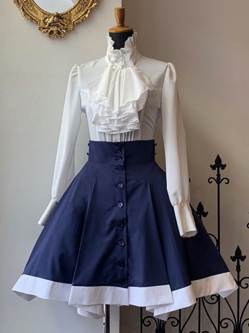 ATELIER BOZ クレールミニスカート（青×白)