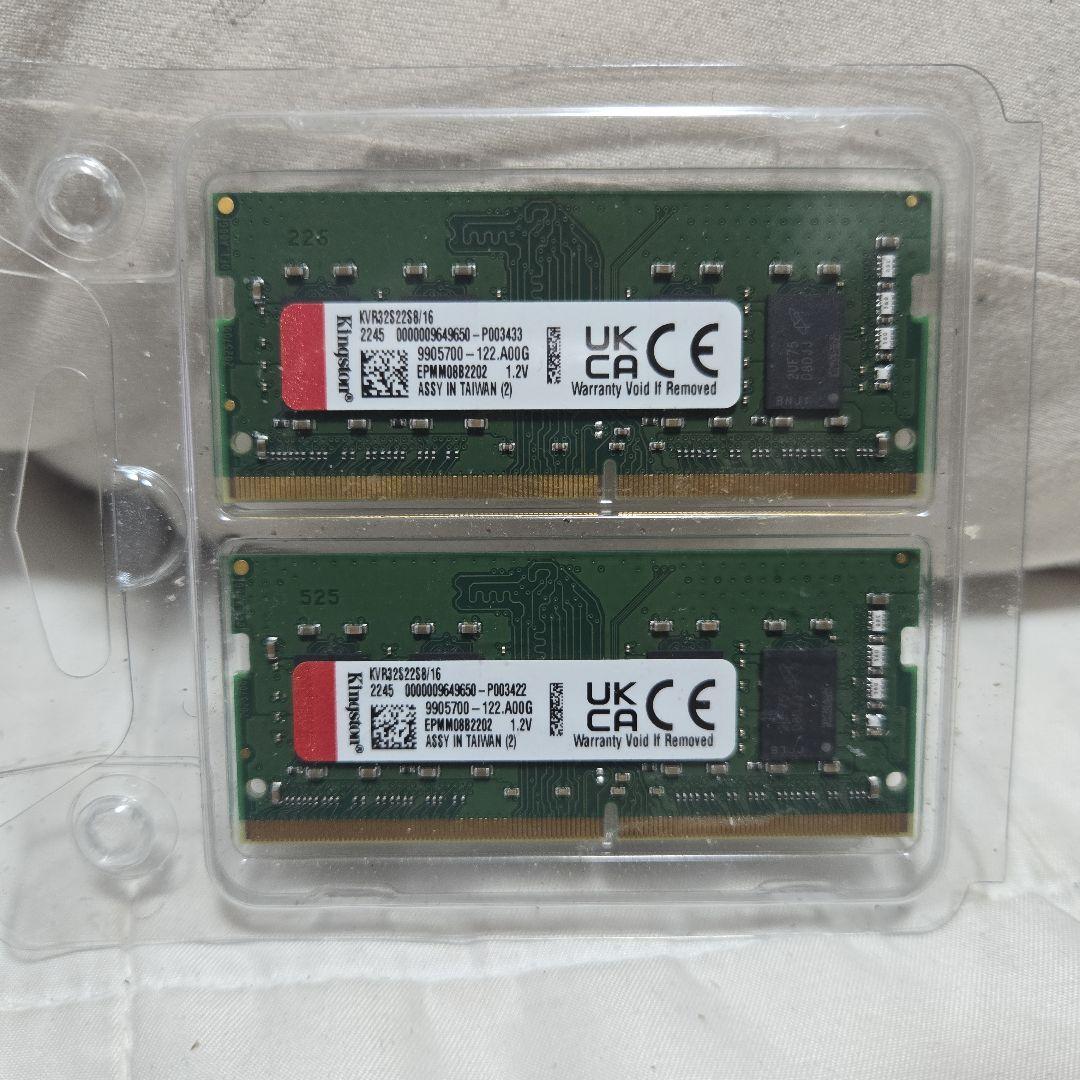 さ*催様 Kingston 16GB DDR4-3200 SODIMM【2枚セッ