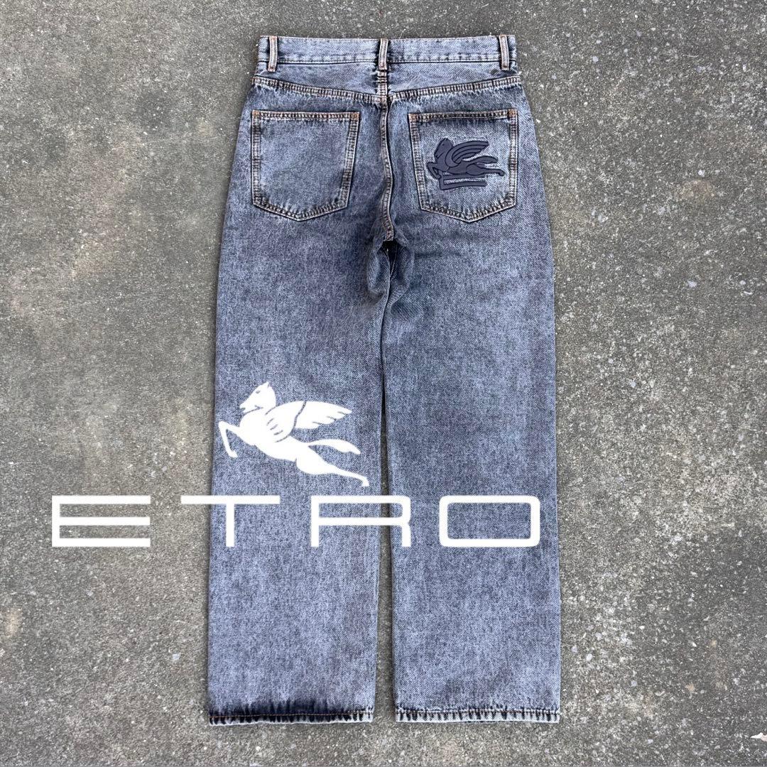 パンツ ETRO Mid-Rise Black Denim Jeans