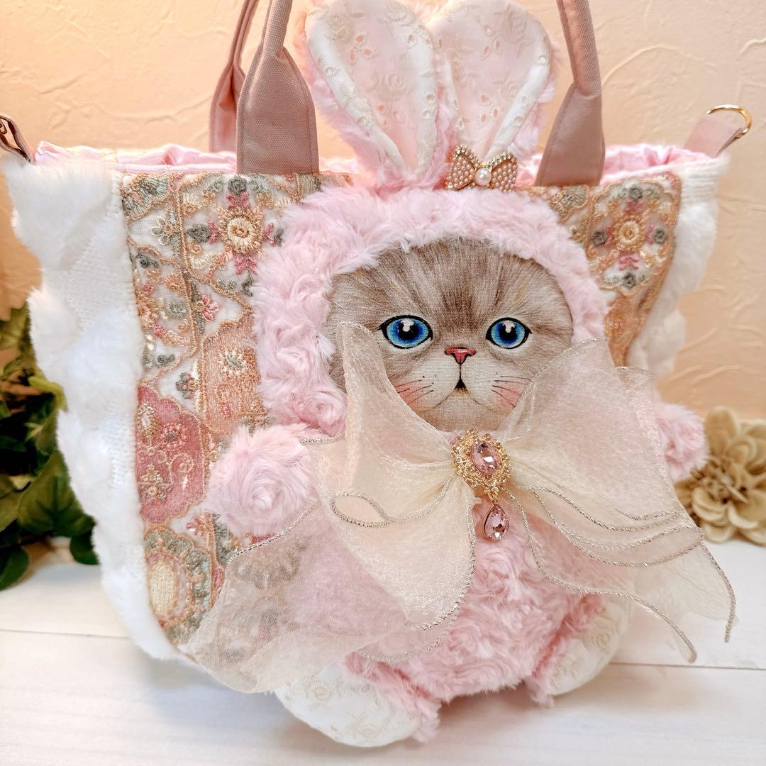 牡*❁様 コヤンイサムチョン♡新作インド刺繍bigローズルミちゃんのファートート