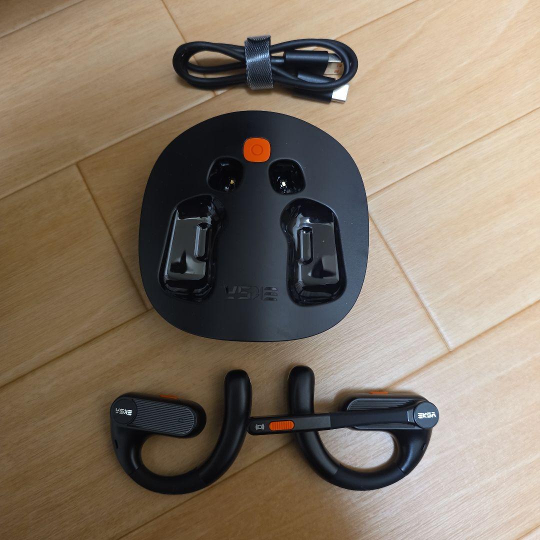 ワイヤレスイヤホン ブラック 耳掛け式