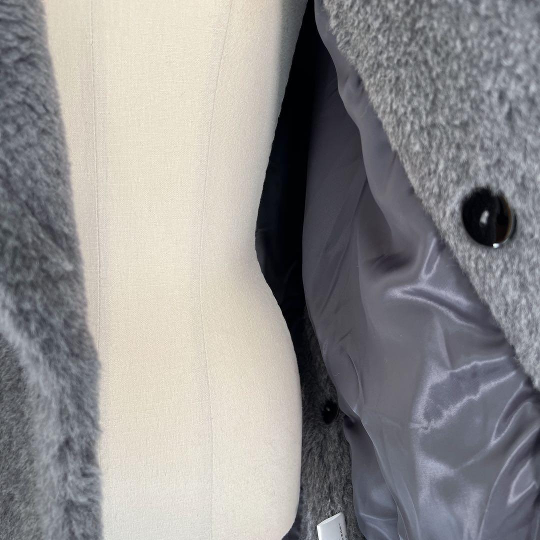 新品未使用 ベアテーラードポンチョアルパカ素材 グレー テディベア ケープ