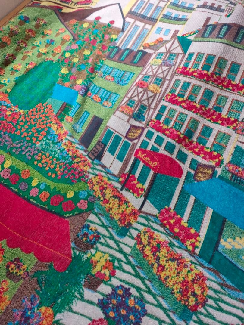 カラカラ　タオルケット　花の都パリ　五彩織物　新品✨️美品　特大サイズ