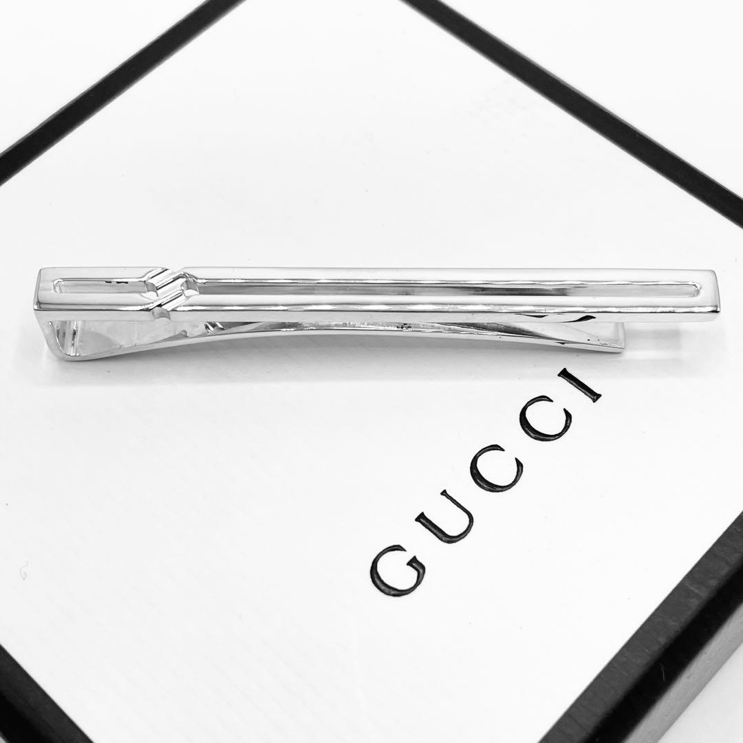 【鏡面仕上/オシャレ】グッチ　ネクタイピン　タイピン　925　冠婚葬祭　ノット