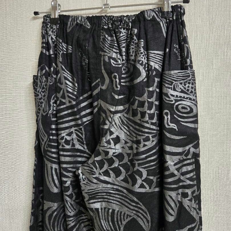 レア！SOUSOU ソウソウ 裁付えんゆう穿き 鯉 総柄 ブラック 和柄