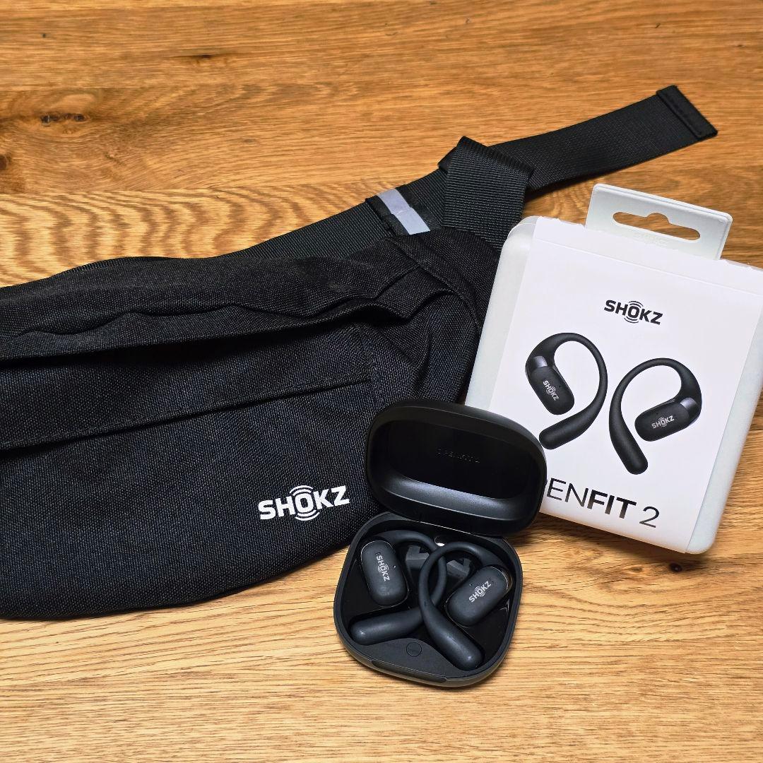 【2点セット】Shokz OpenFit2 ＆ ウエストポーチ
