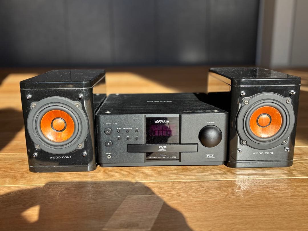 Victor DVDコンパクトコンポ ウッドコーンスピーカー付き