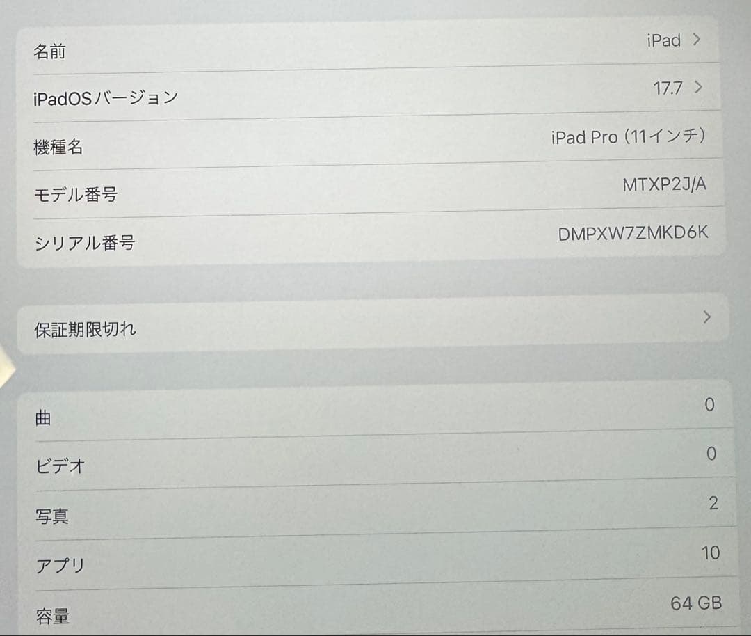 iPad Pro (11インチ) 64GB