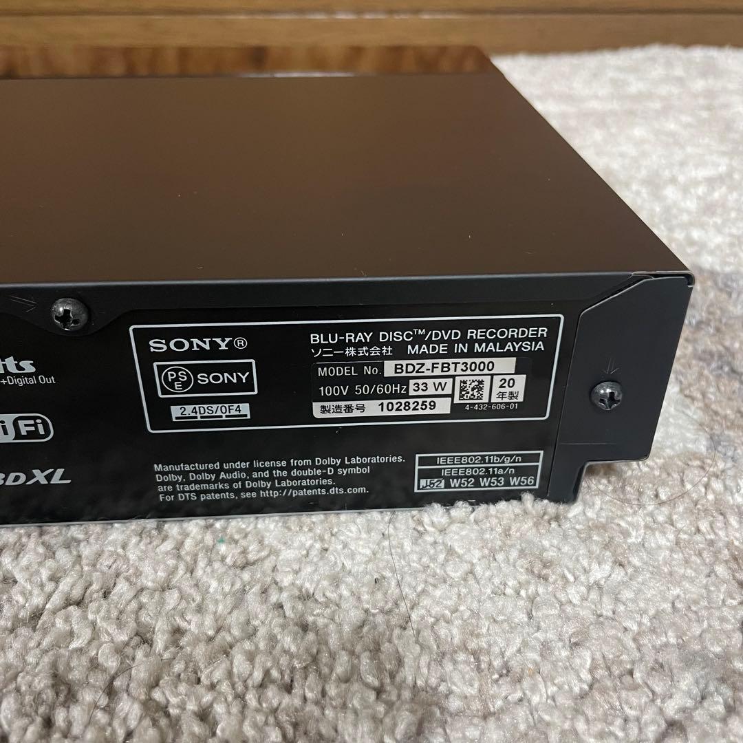全国送料無料✨SONY✨ ブルーレイレコーダー　BDZ-FBT3000