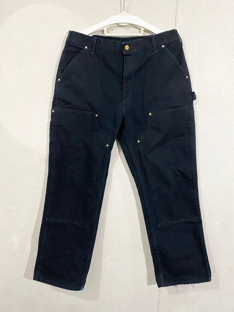 カーハート ダブルニー パンツ ブラック 黒　36×30 W36