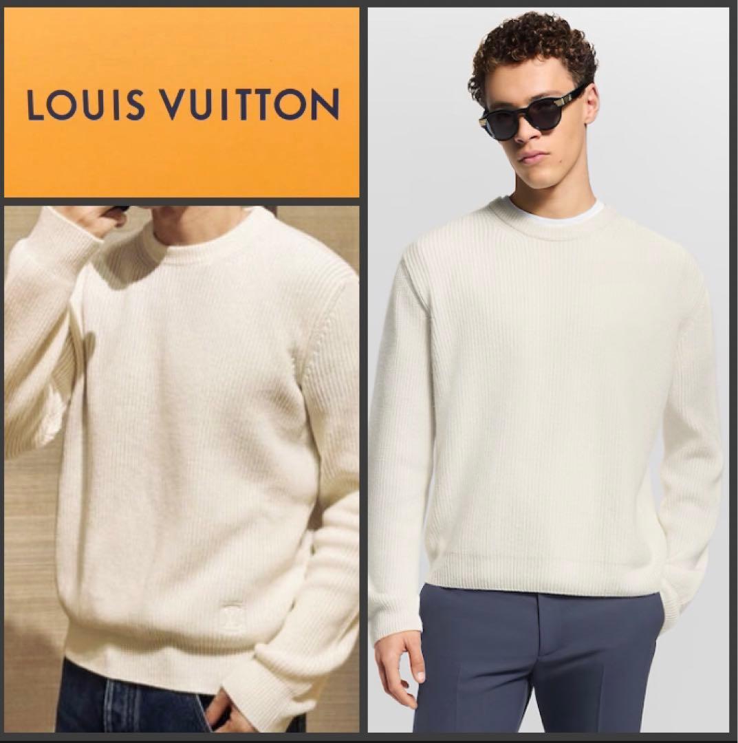 新作 ヴィトン 本物 エンブロイダリー シグネチャー カシミヤ クルーネック S