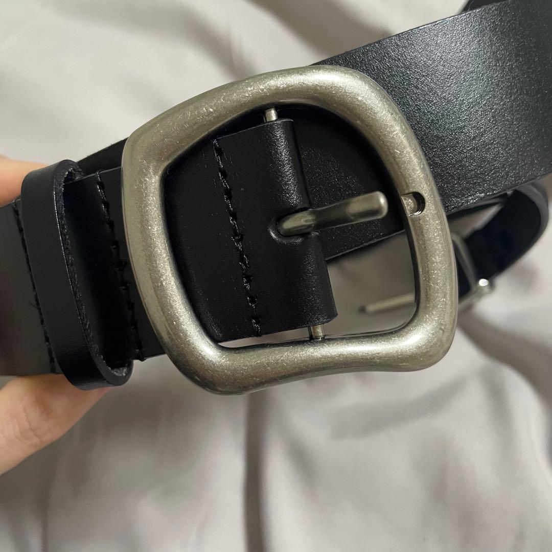 BLACK BY MOUSSY アンジュレーションバックルベルト ブラック