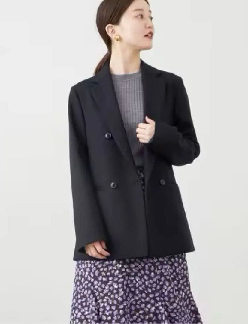 2023AW IENA ウールサージ W前ジャケット　38