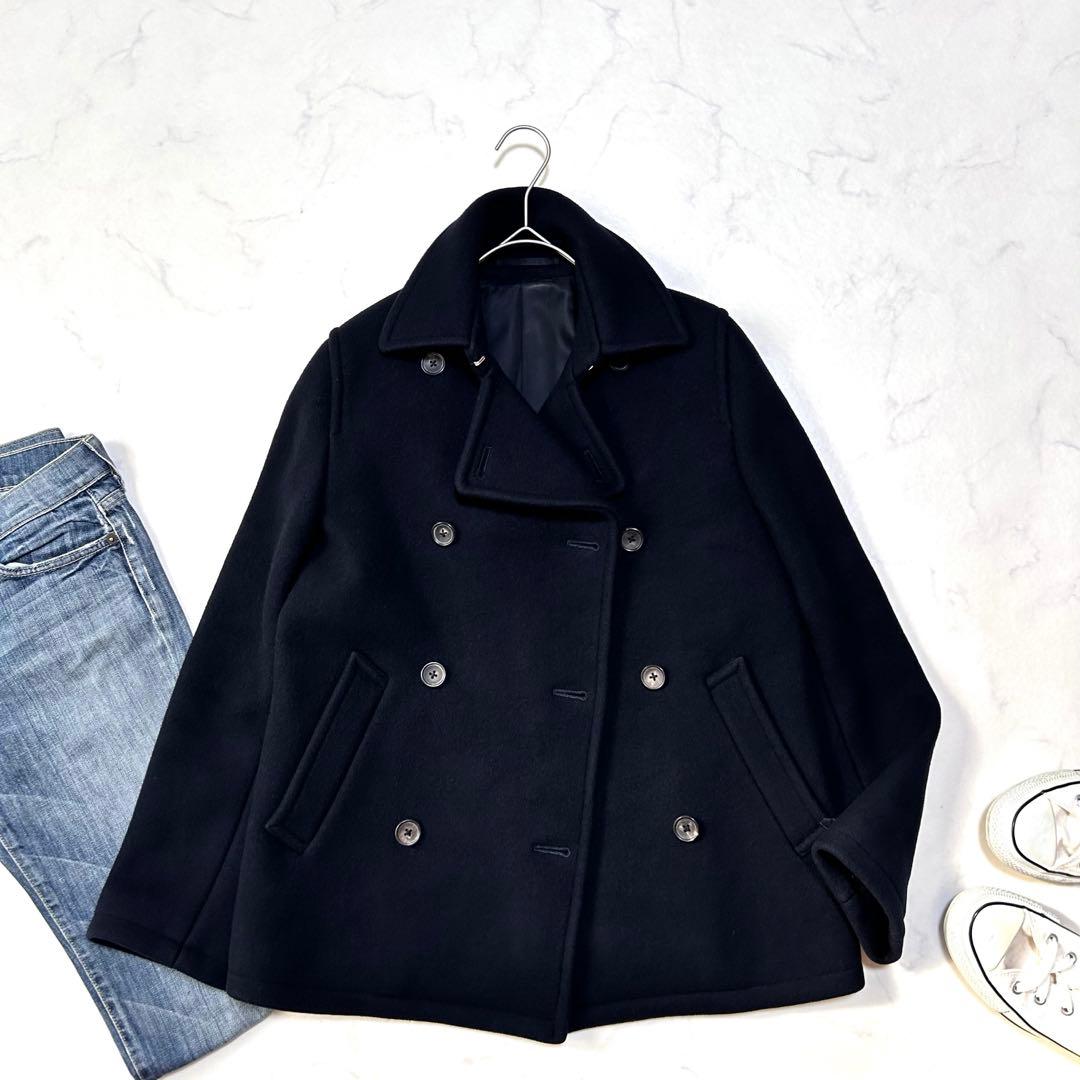 極美品 マーガレットハウエル タスマニアウール ダブルブレスト ピーコート